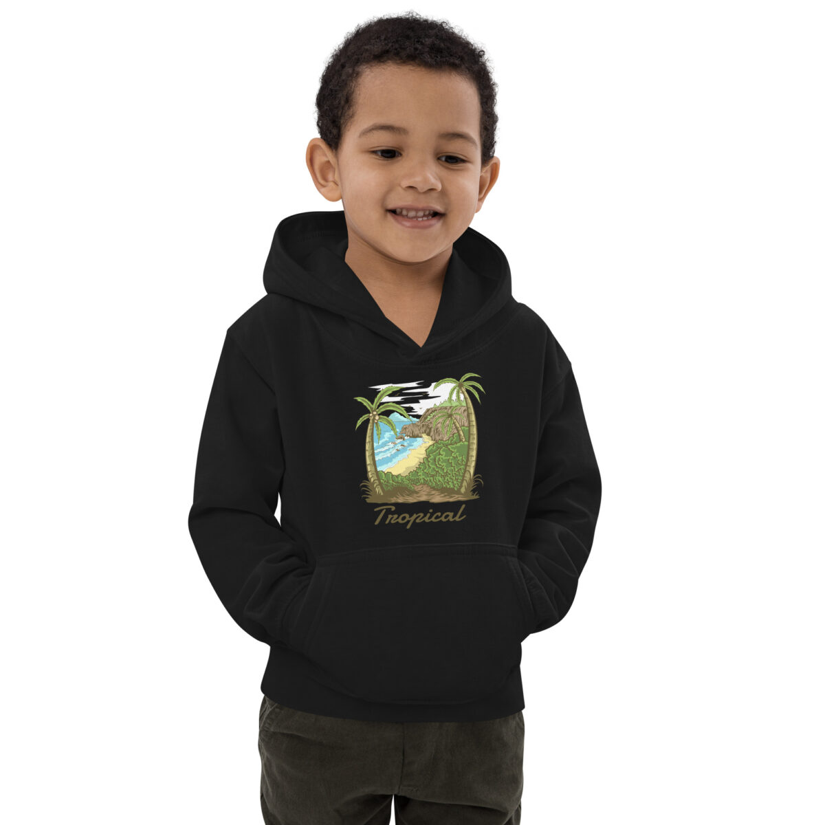 kids hoodie jet black front 647e1f5cacc85