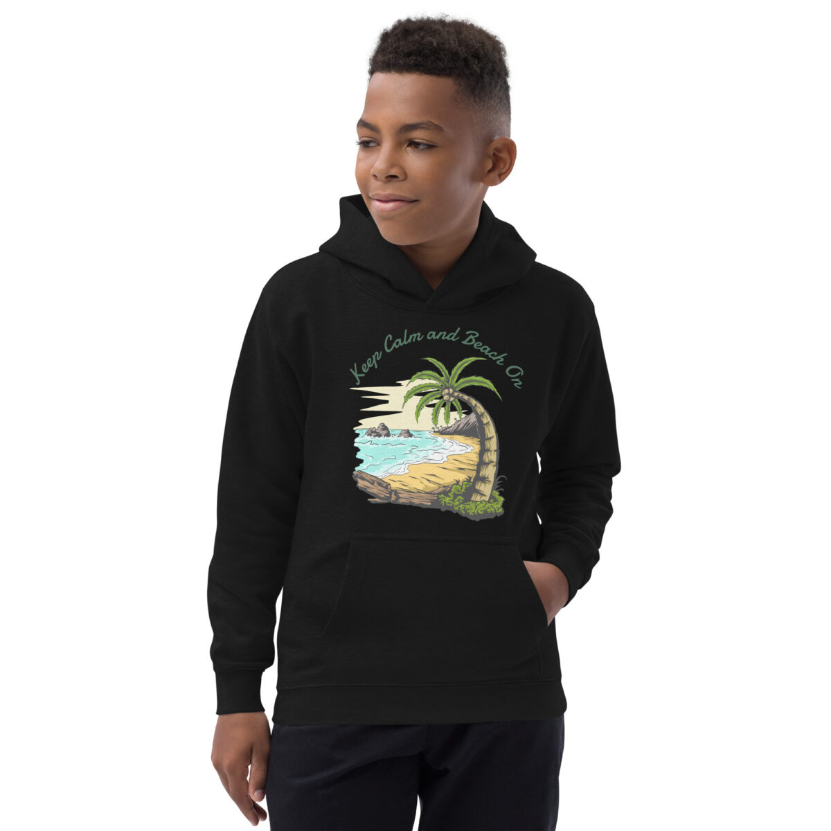 kids hoodie jet black front 647f055ca24c6