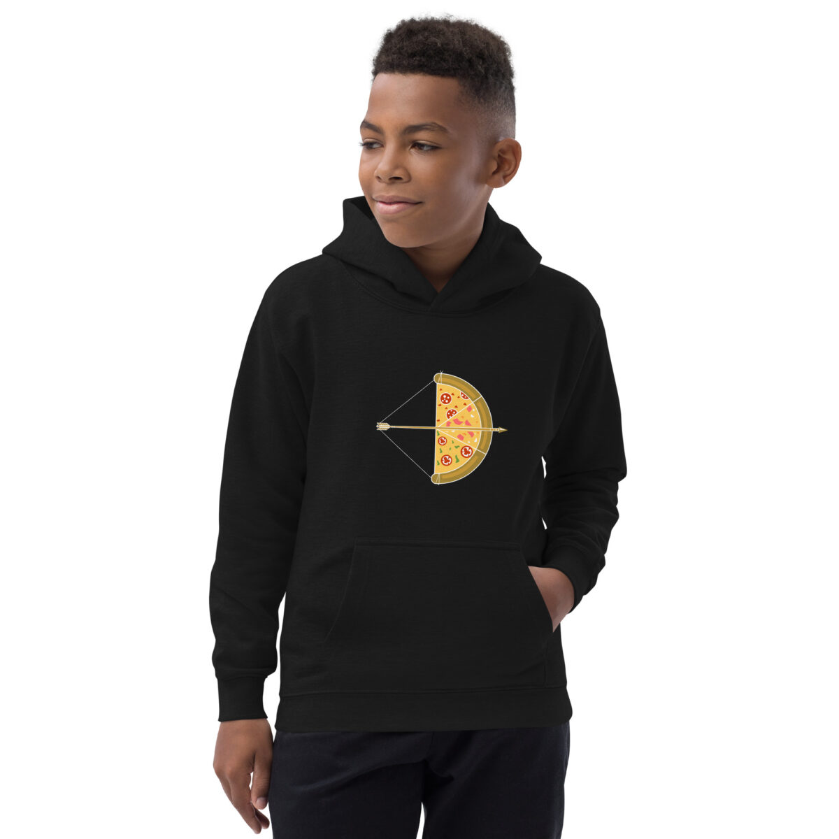 kids hoodie jet black front 647f09398d9e6