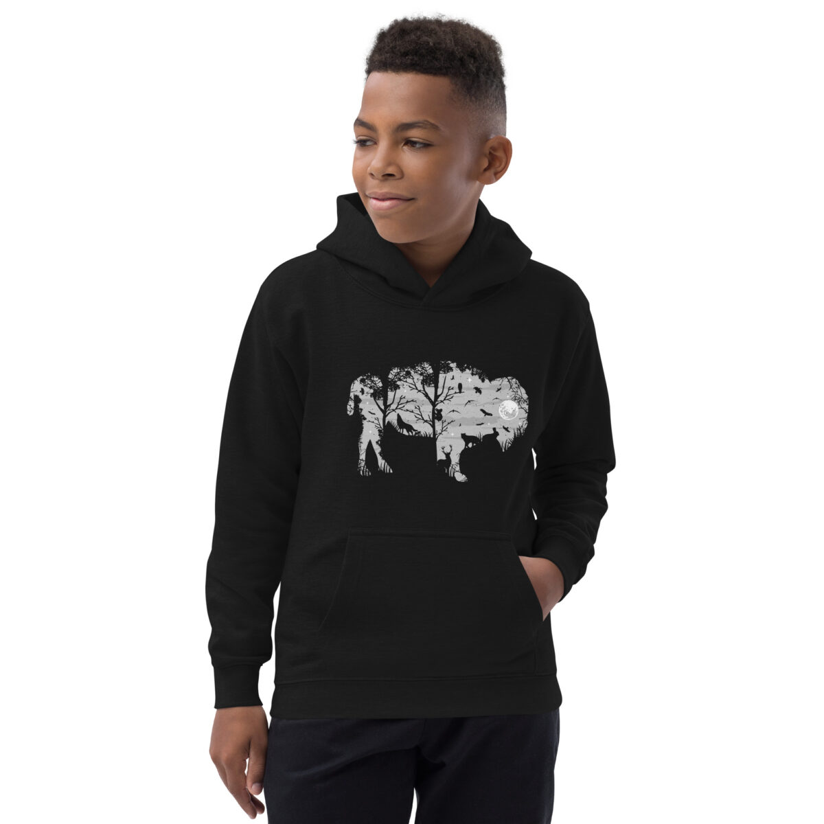 kids hoodie jet black front 647f0ce219270