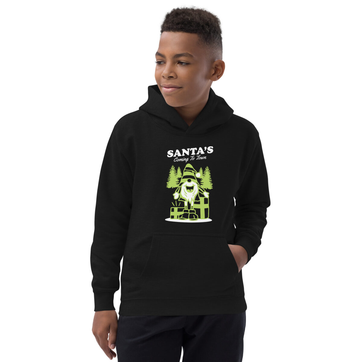 kids hoodie jet black front 647f2b918ad25