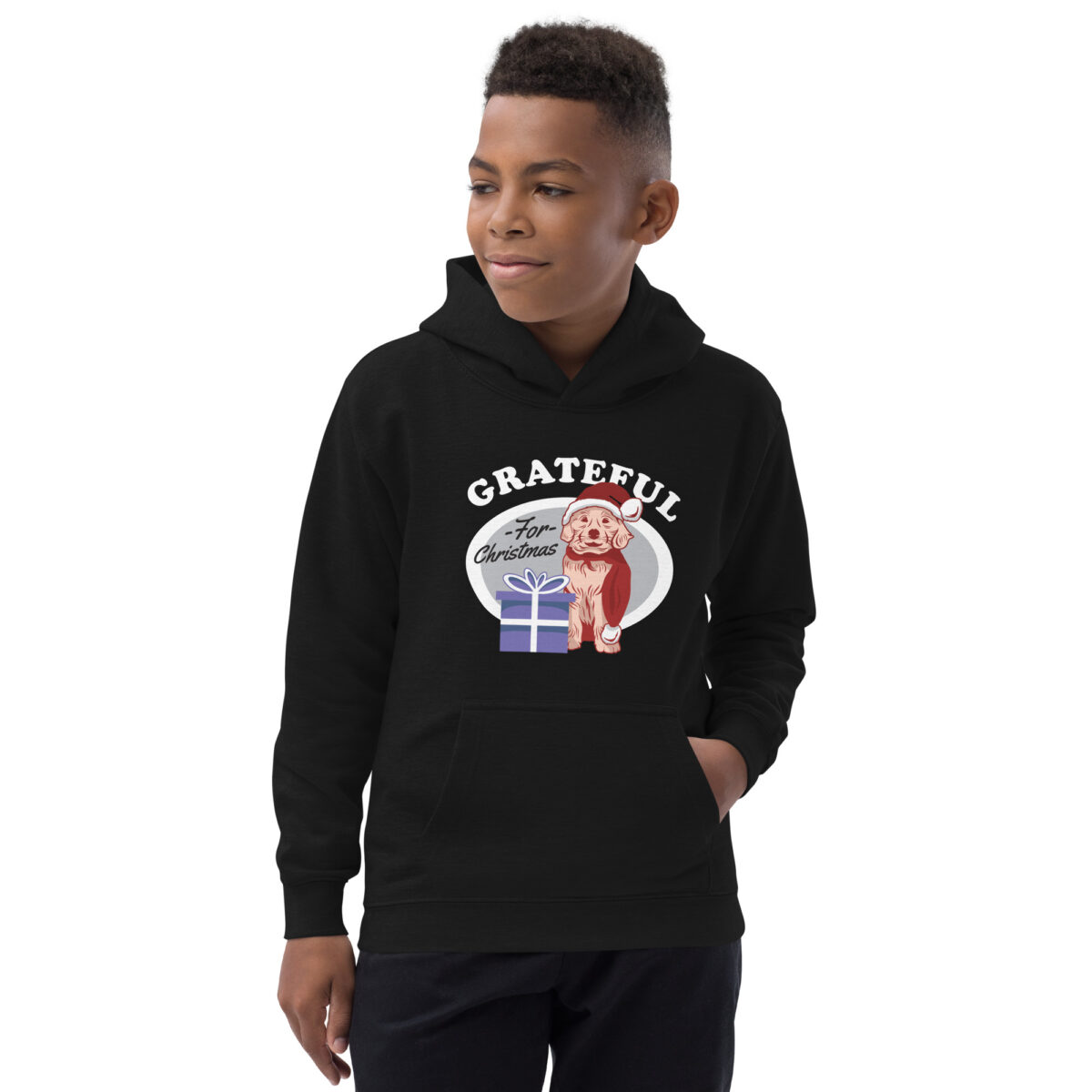 kids hoodie jet black front 647f3df485a1d