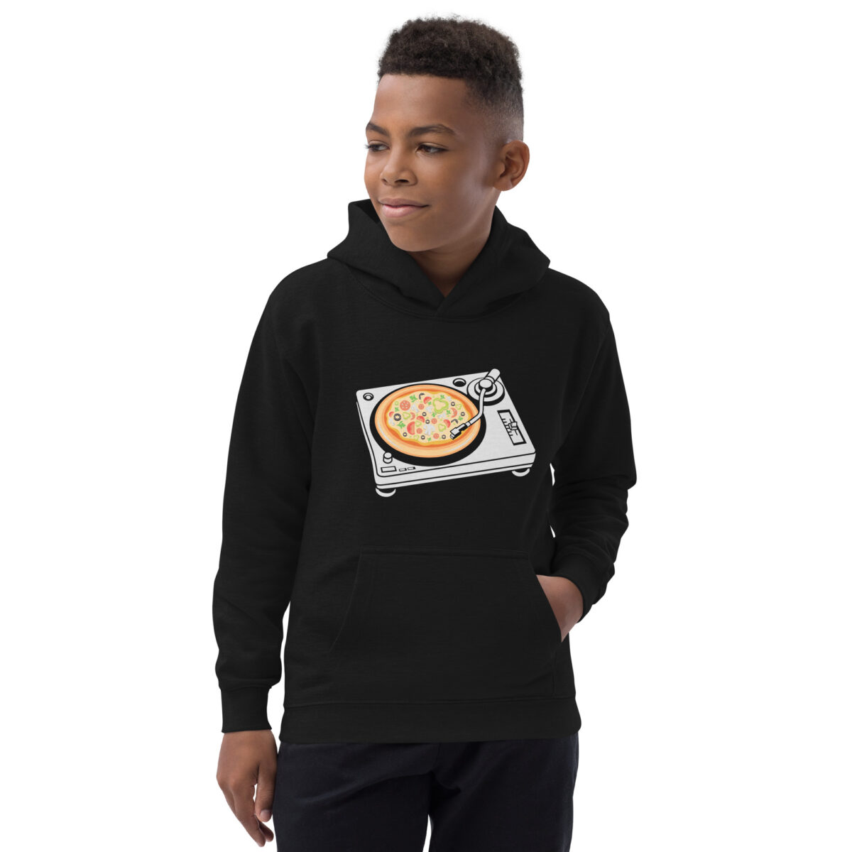 kids hoodie jet black front 648061f1338f2