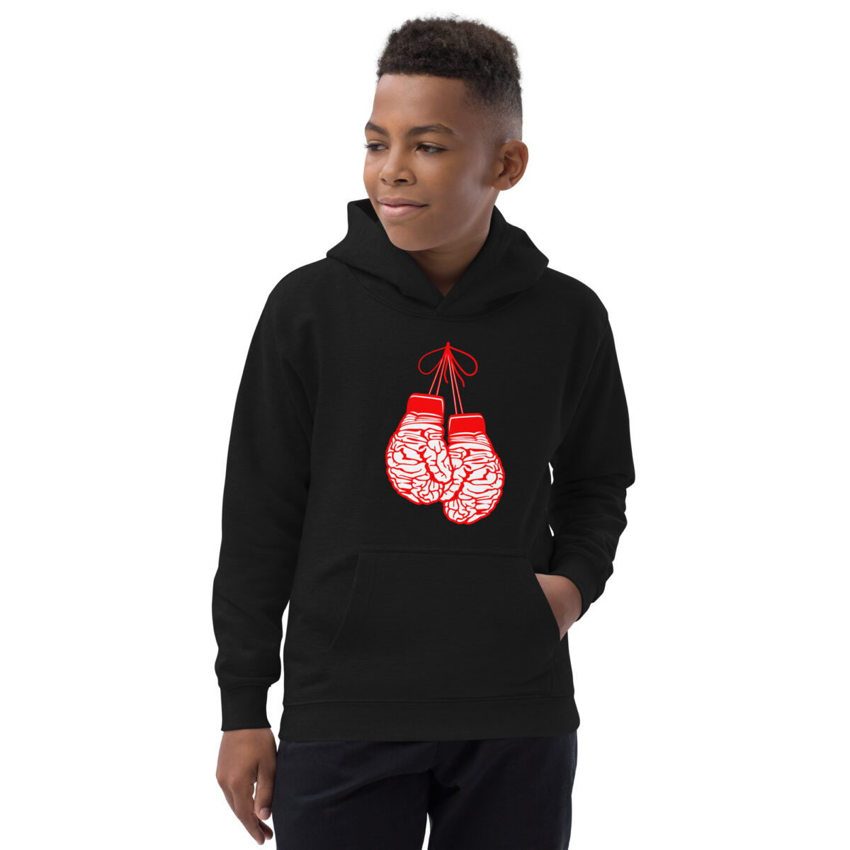 kids hoodie jet black front 6480a70544eb9