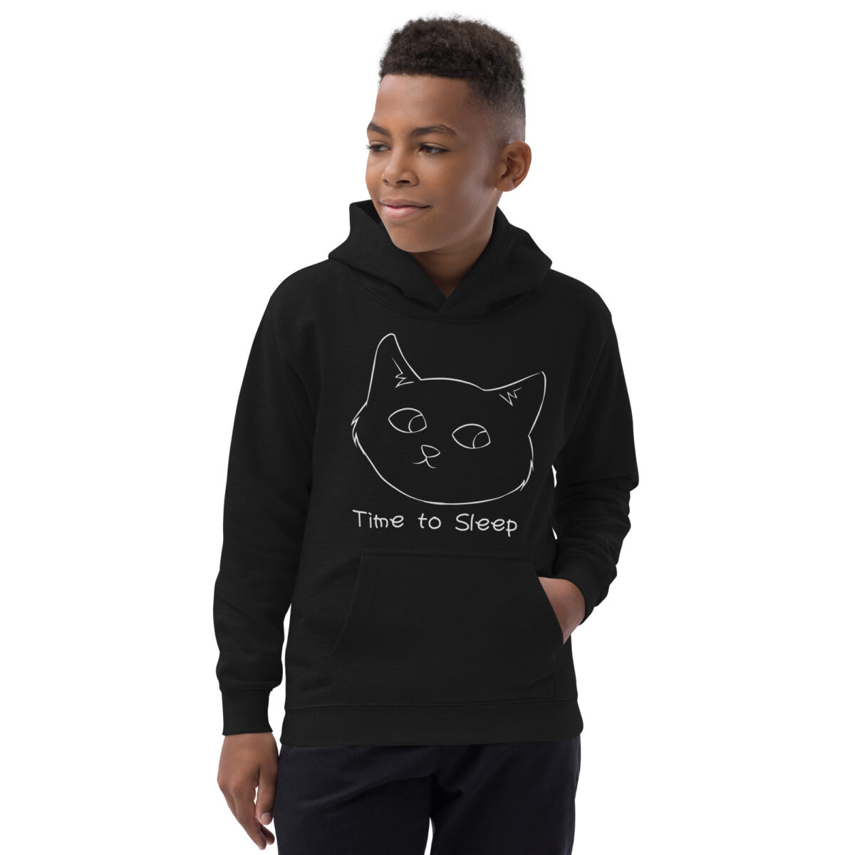 kids hoodie jet black front 6480b4e70a14b