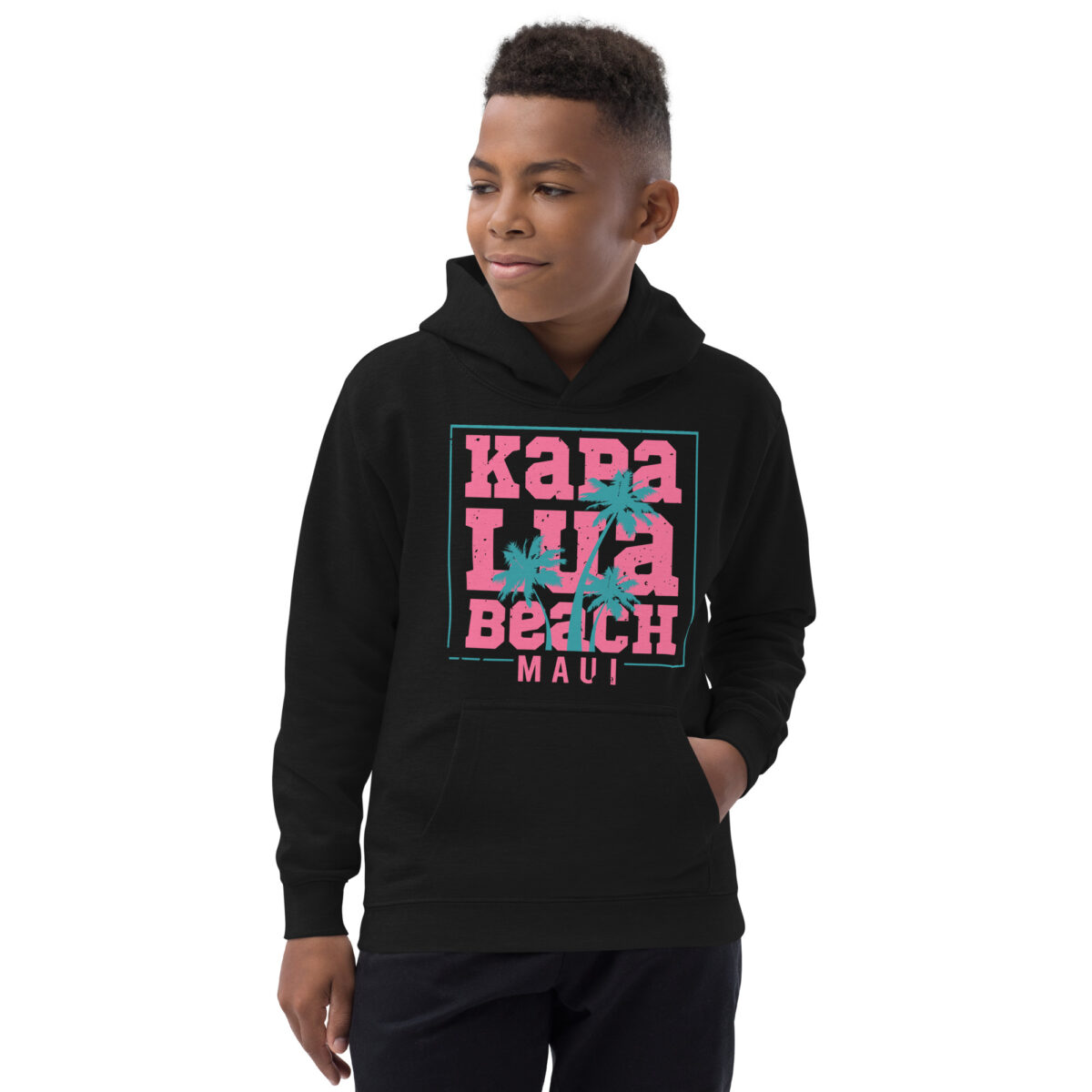 kids hoodie jet black front 6481b272ebee0