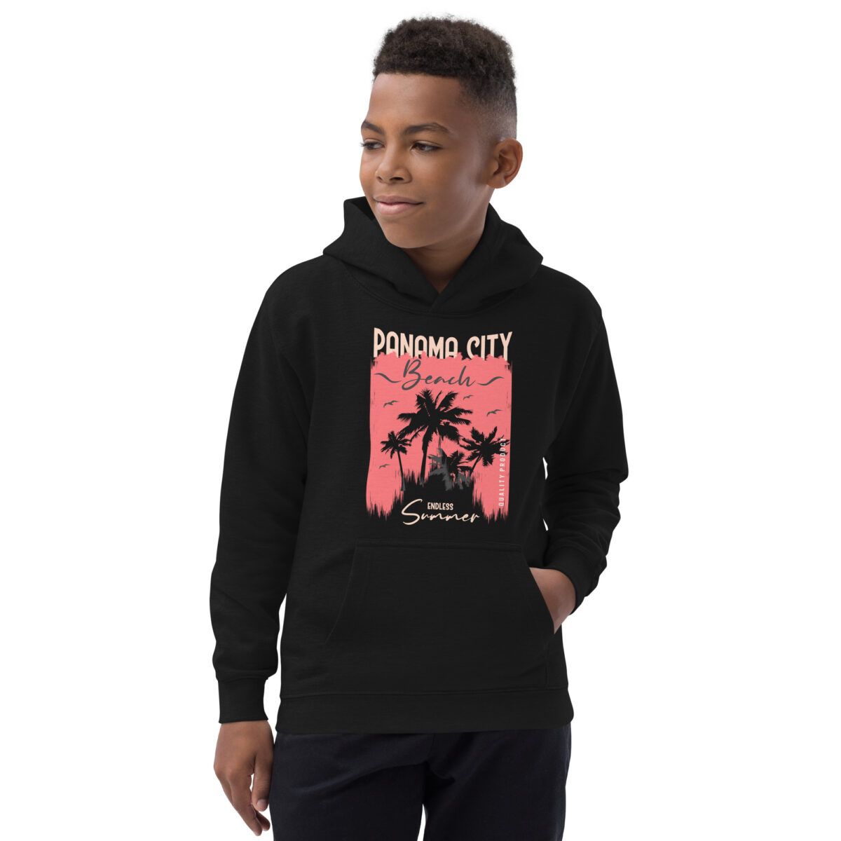 kids hoodie jet black front 64835249d090c