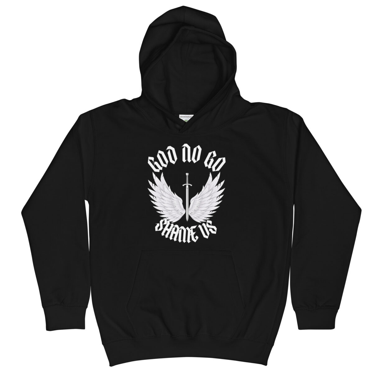 kids hoodie jet black front 648413365dae8