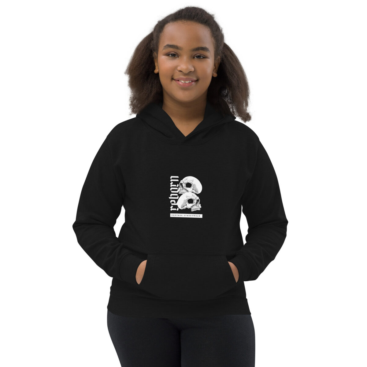 kids hoodie jet black front 648754b11c849