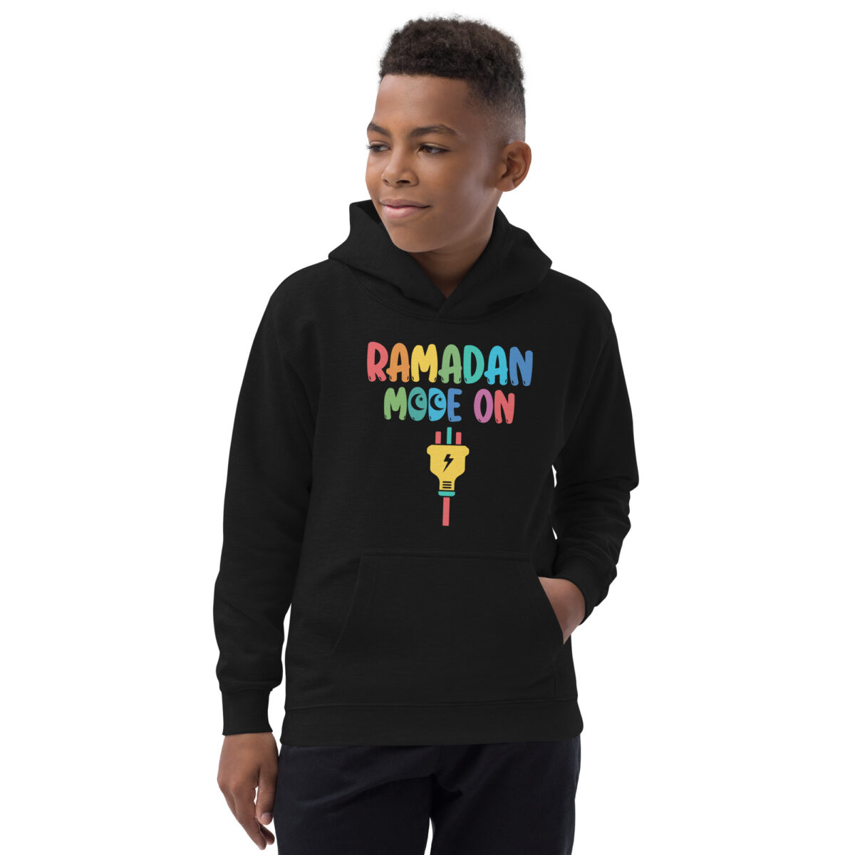 kids hoodie jet black front 6492e2e7e56f0