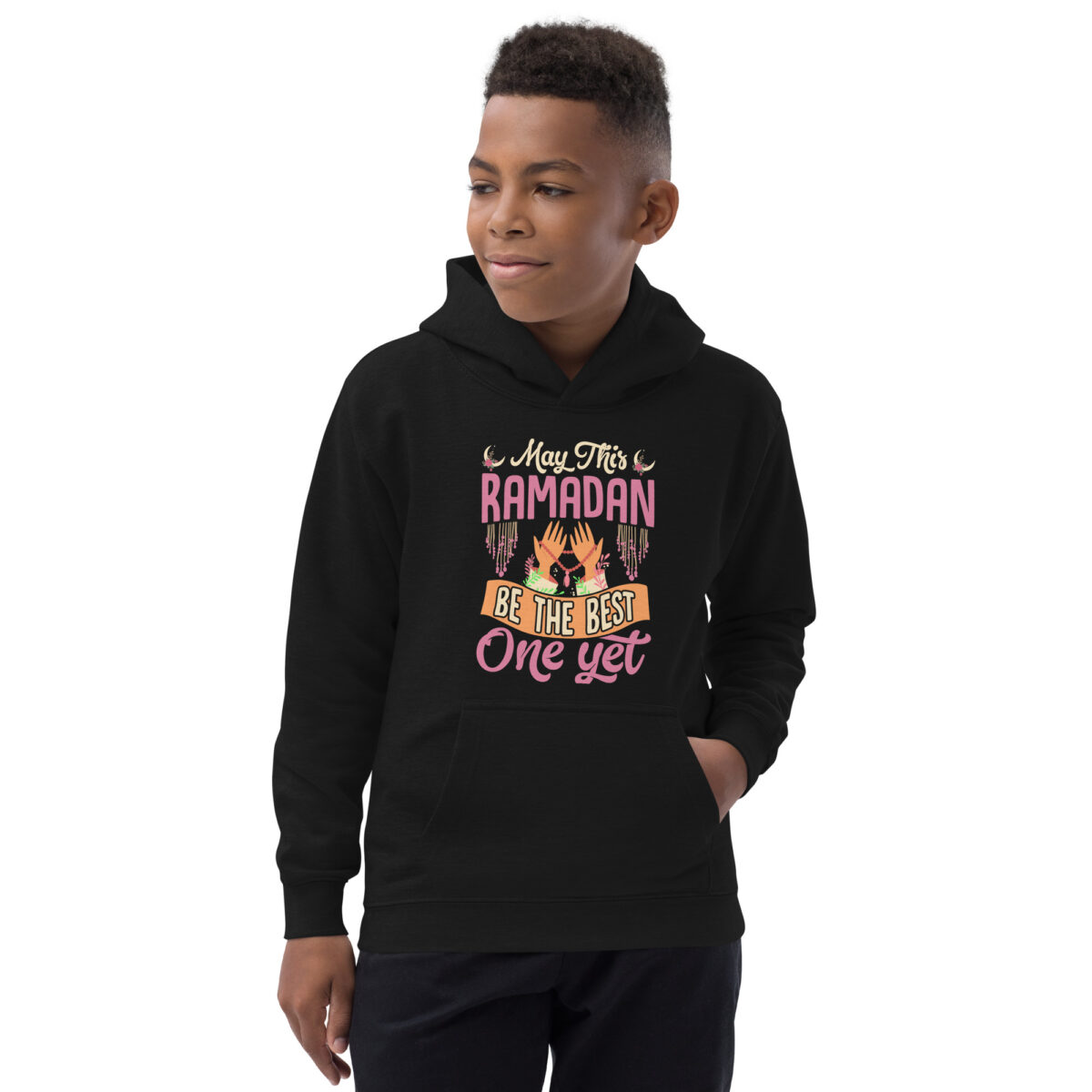 kids hoodie jet black front 6493139a092ac