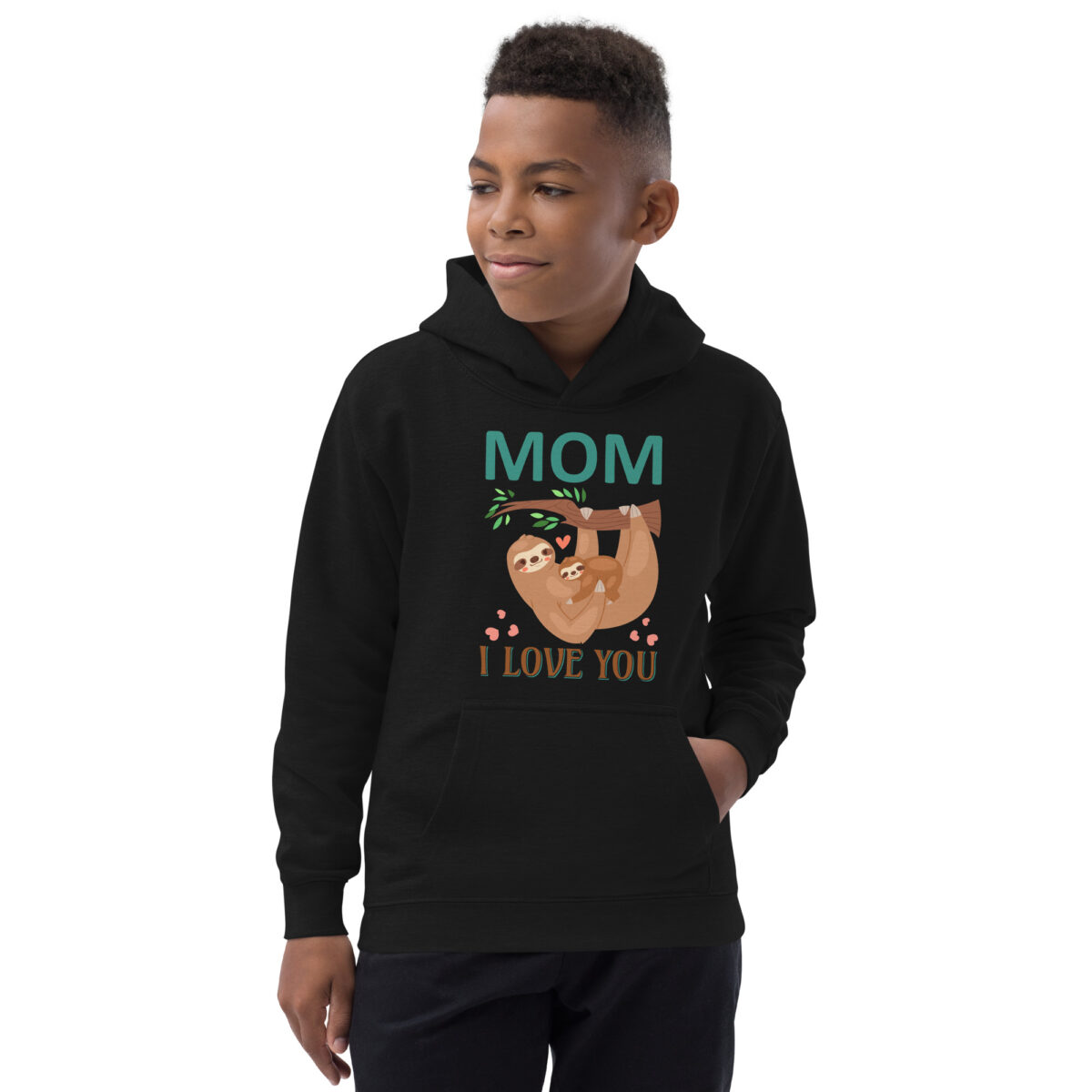 kids hoodie jet black front 64956c265455b