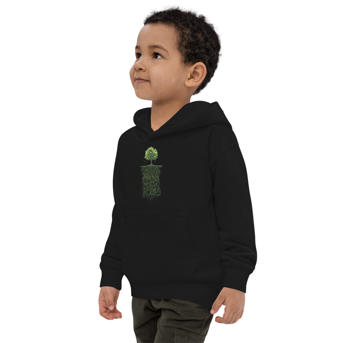 kids hoodie jet black left front 6480661723450