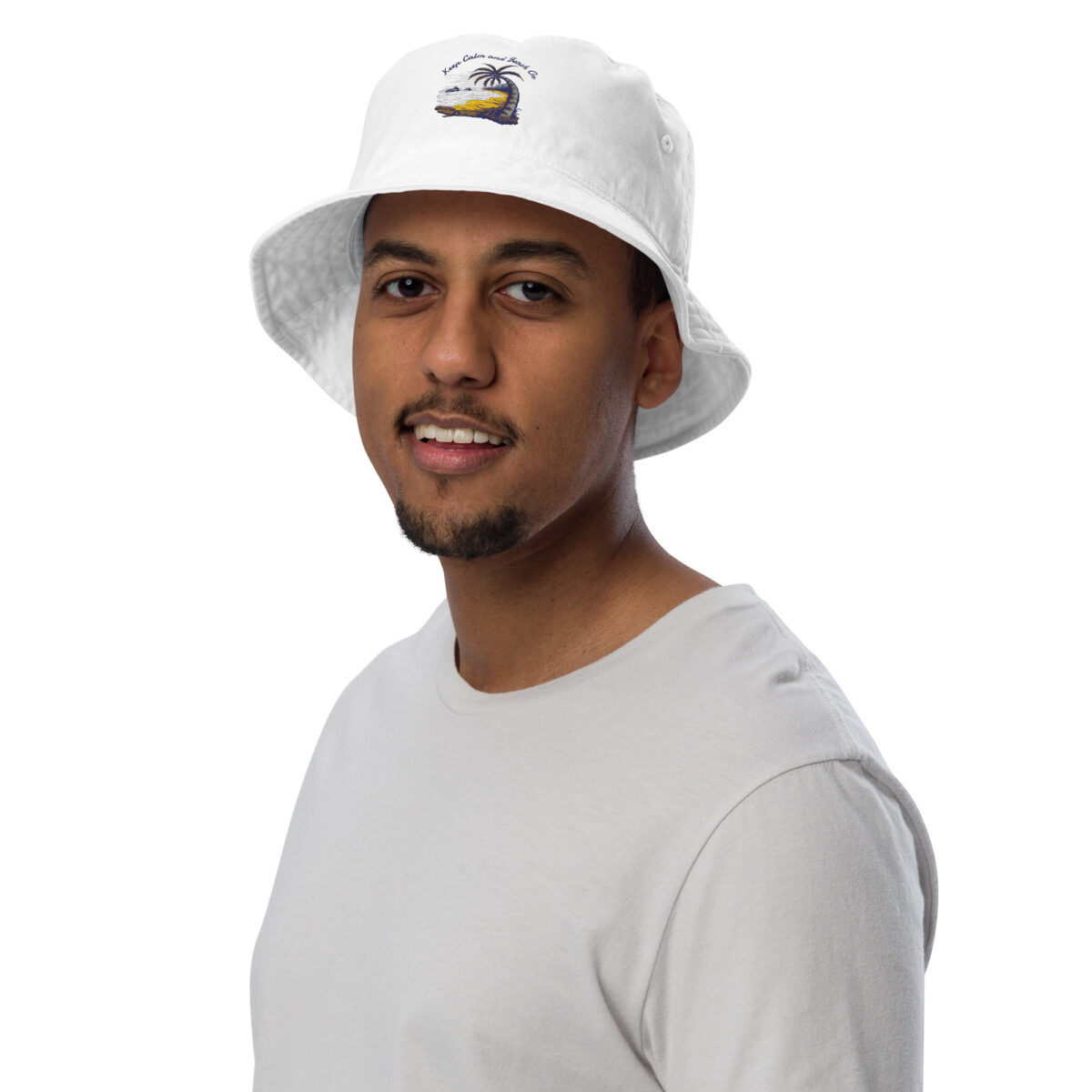 organic bucket hat bio white front 6499666caade0