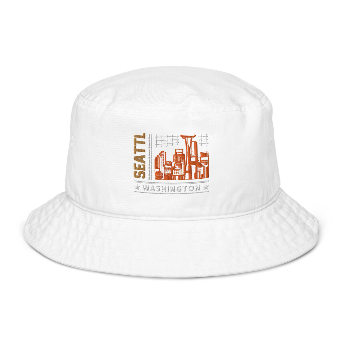 organic bucket hat bio white front 6499e304693a7