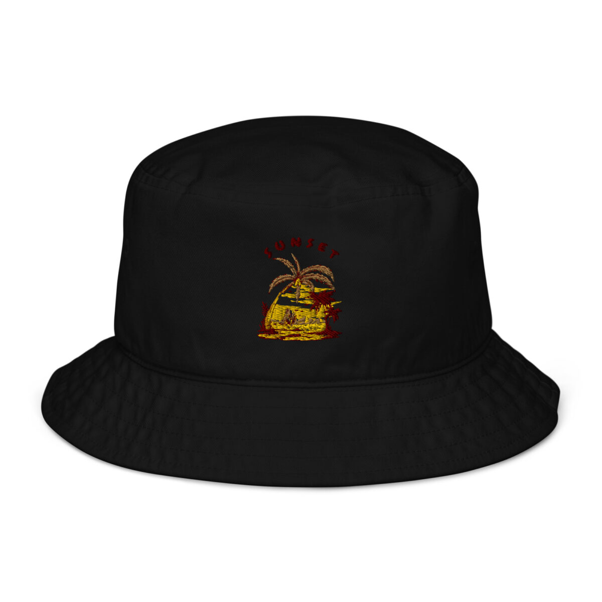 organic bucket hat black front 6499602d3853b