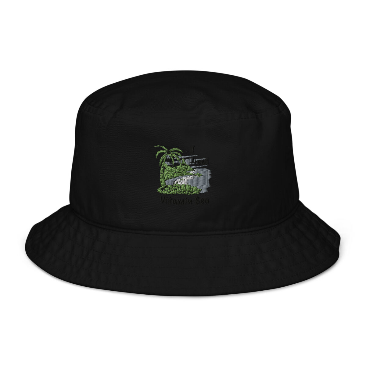 organic bucket hat black front 6499671d3f07a