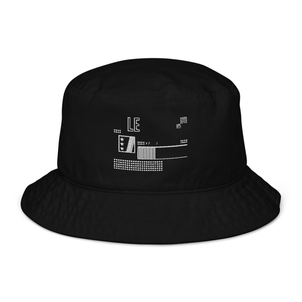 organic bucket hat black front 64997628d96ed