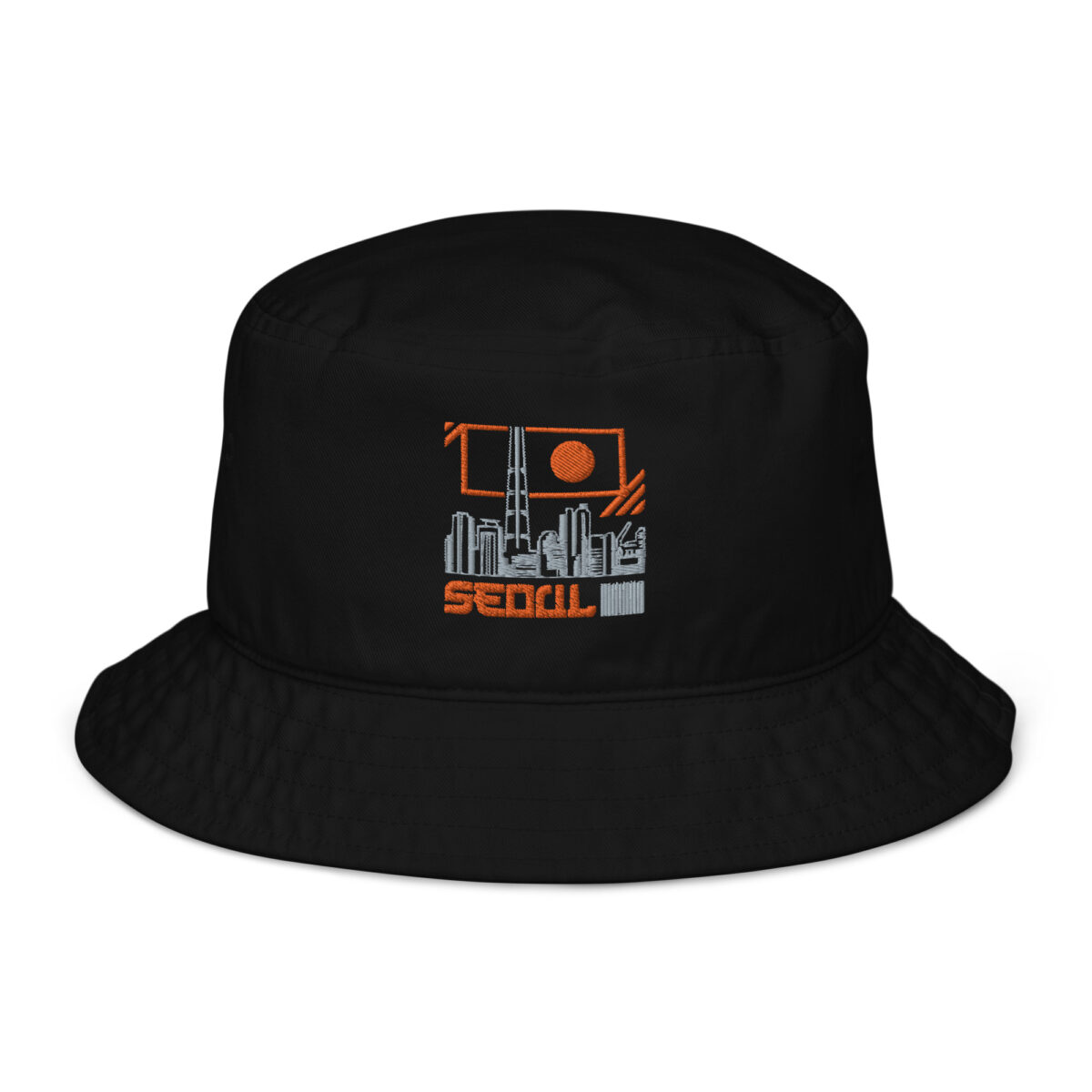 organic bucket hat black front 6499e1f3d4605