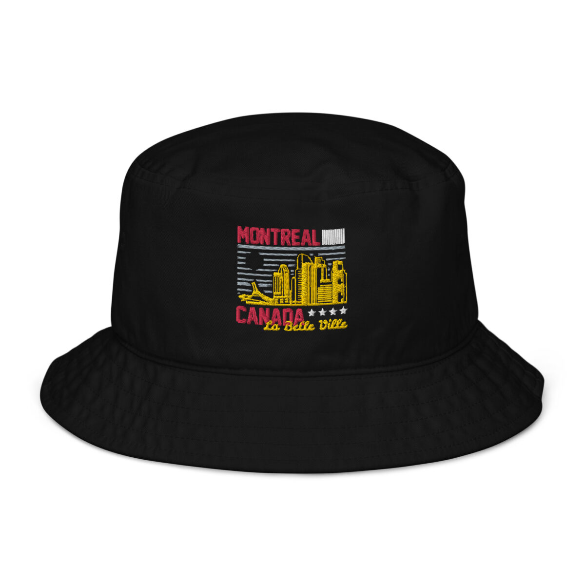 organic bucket hat black front 649d309836312