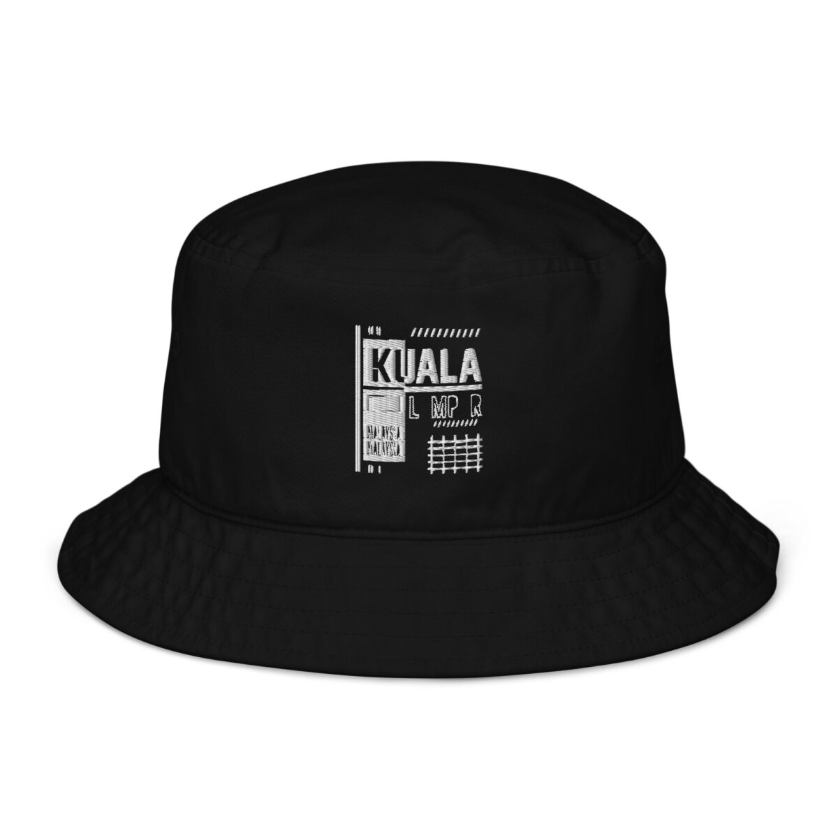 organic bucket hat black front 649d5ecfe4496