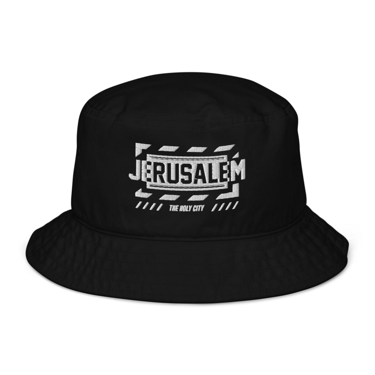 organic bucket hat black front 649d6061a9655