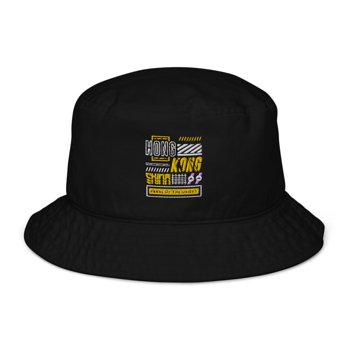 organic bucket hat black front 649dbdf758fd9