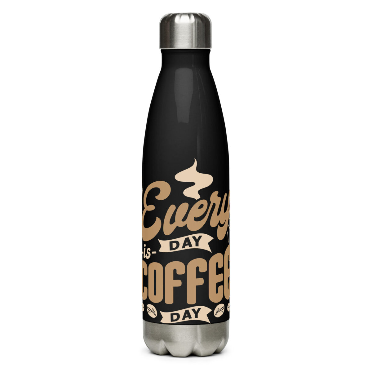 stainless steel water bottle black 17oz front 64998a0799249