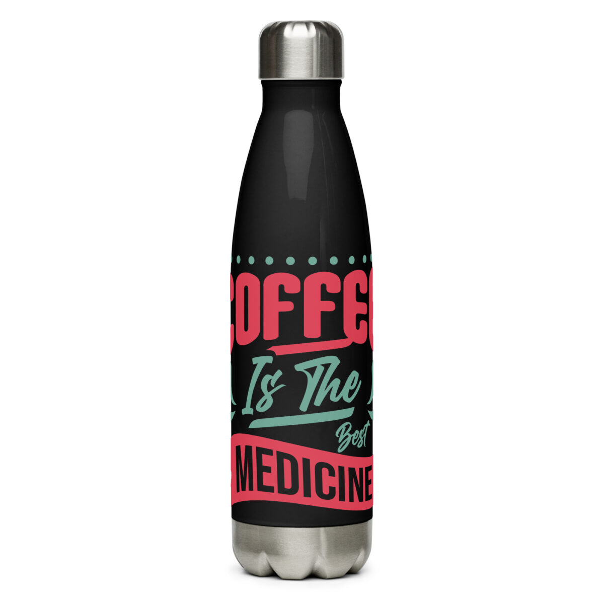 stainless steel water bottle black 17oz front 64998fff582e5