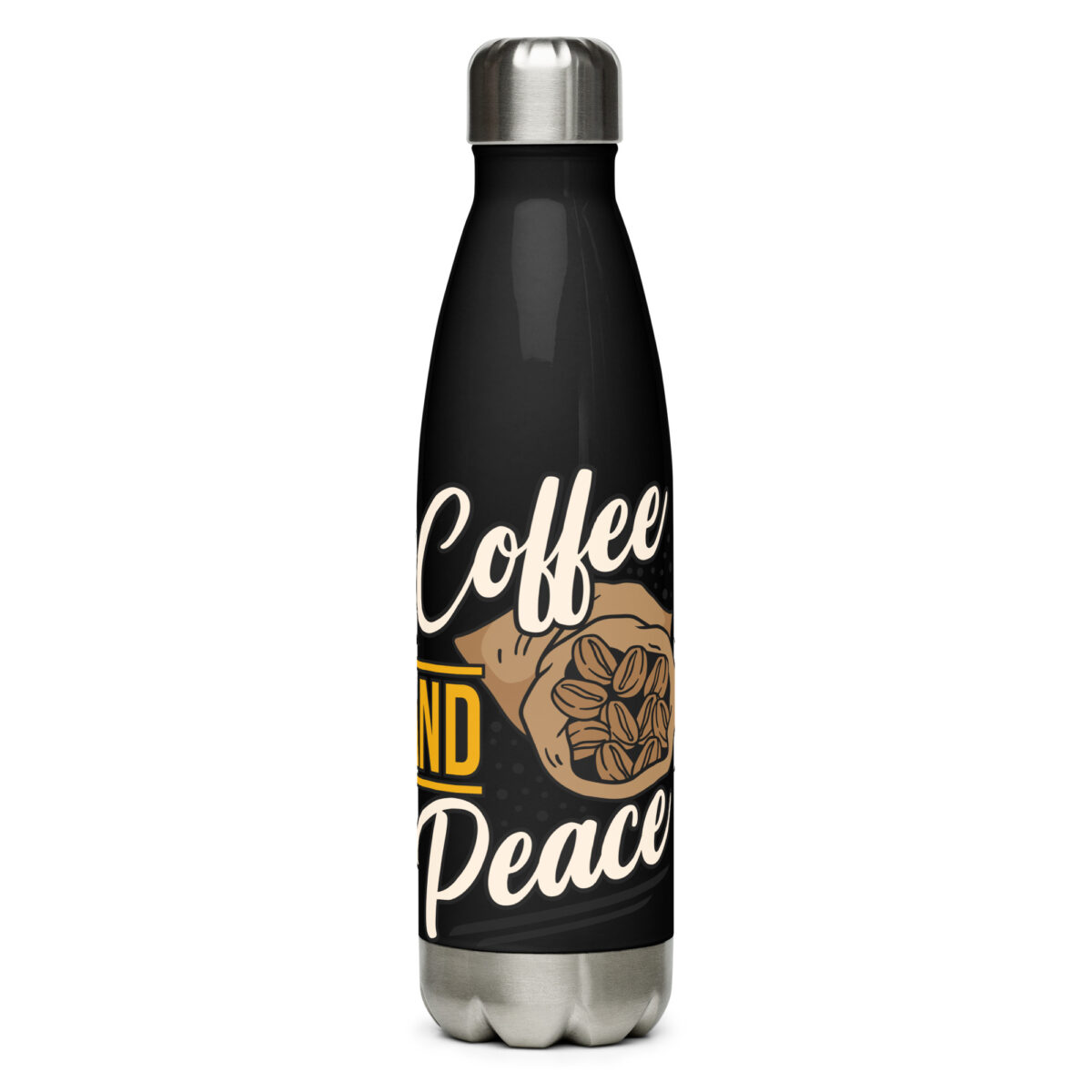 stainless steel water bottle black 17oz front 649991dcede14