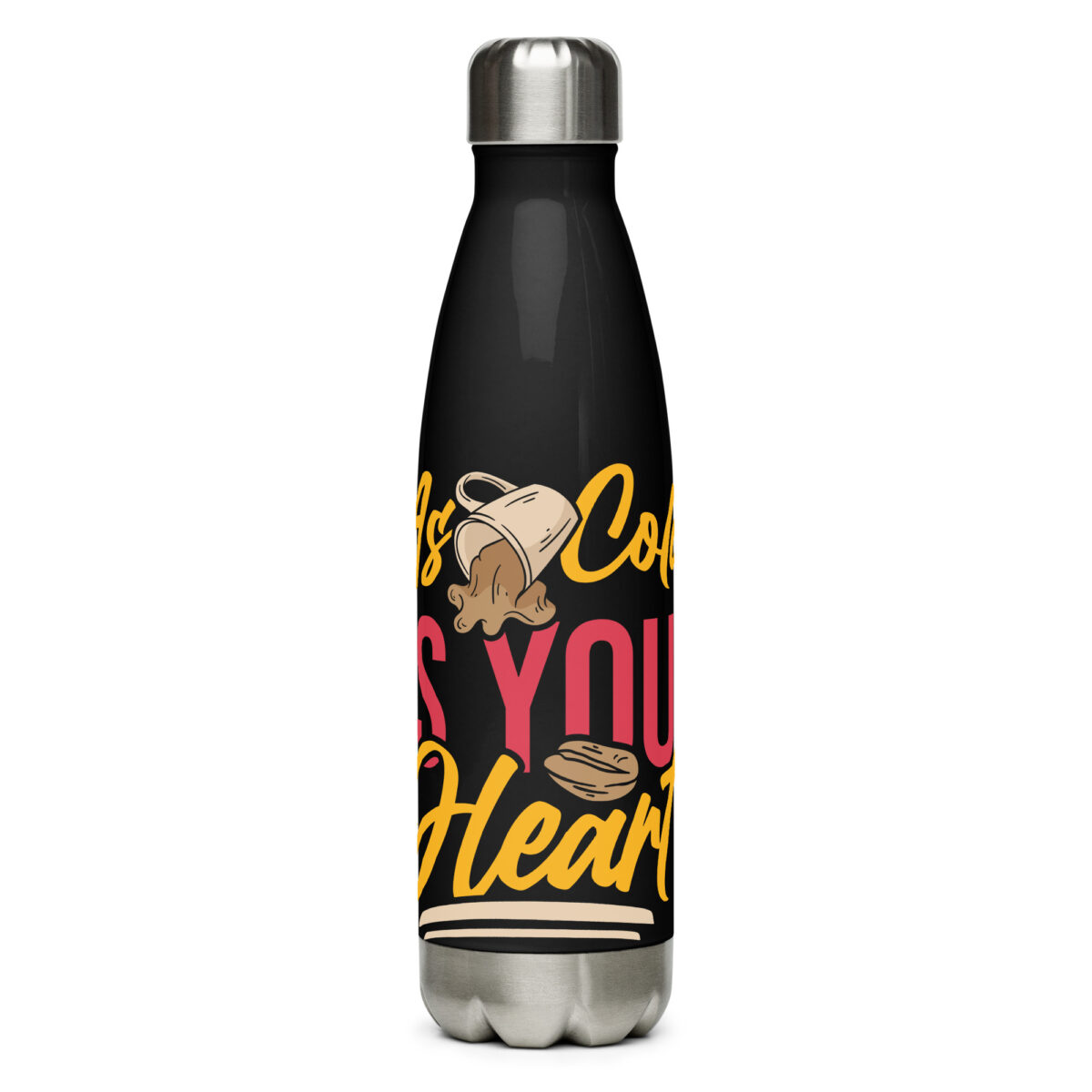 stainless steel water bottle black 17oz front 6499934cef01b