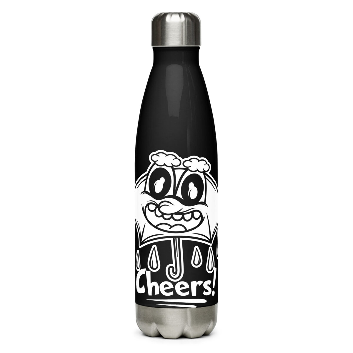 stainless steel water bottle black 17oz front 6499ba6bbc251