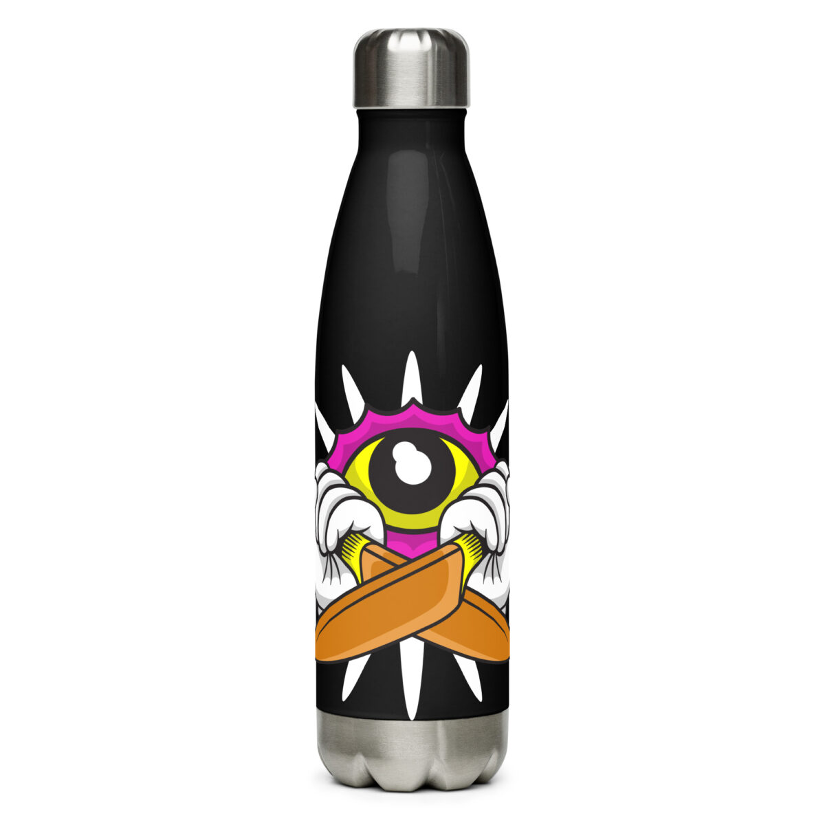 stainless steel water bottle black 17oz front 6499bee4cad34