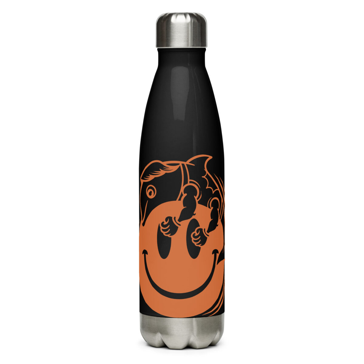 stainless steel water bottle black 17oz front 6499c12d3238a