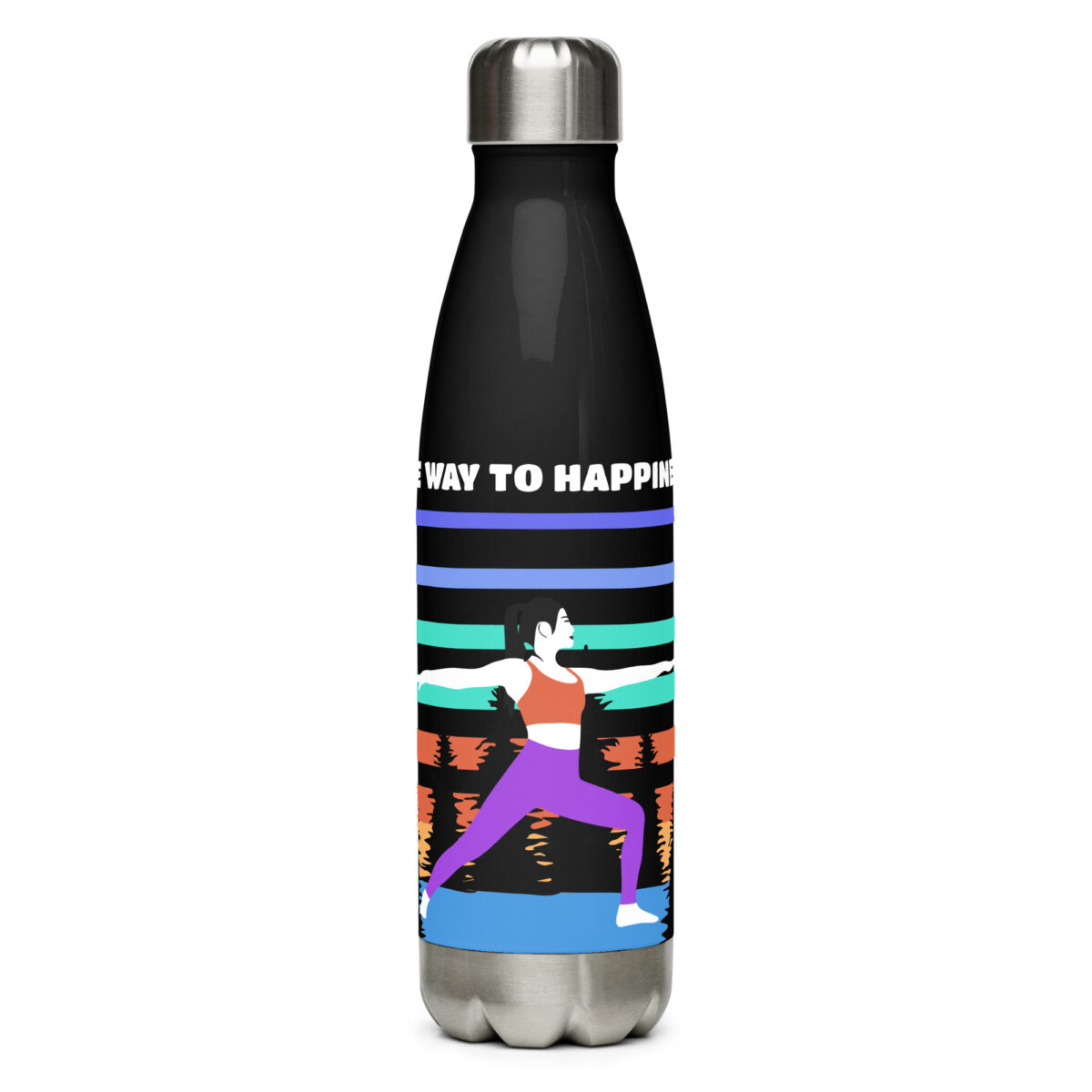 stainless steel water bottle black 17oz front 649ab94732393