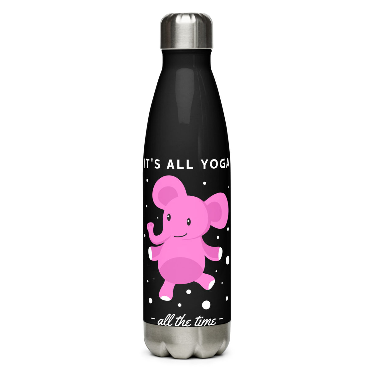 stainless steel water bottle black 17oz front 649abed627e7e