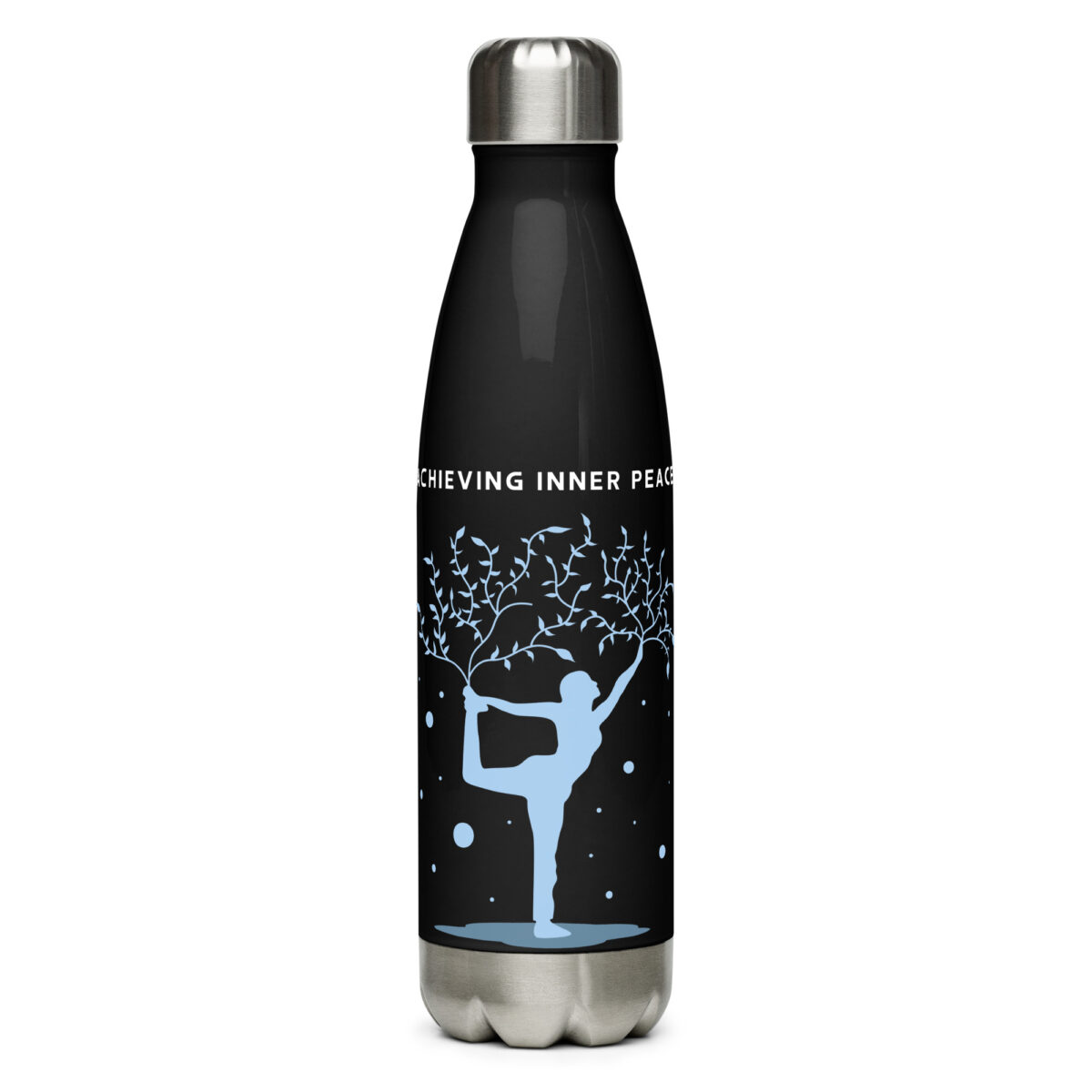 stainless steel water bottle black 17oz front 649ac58314868