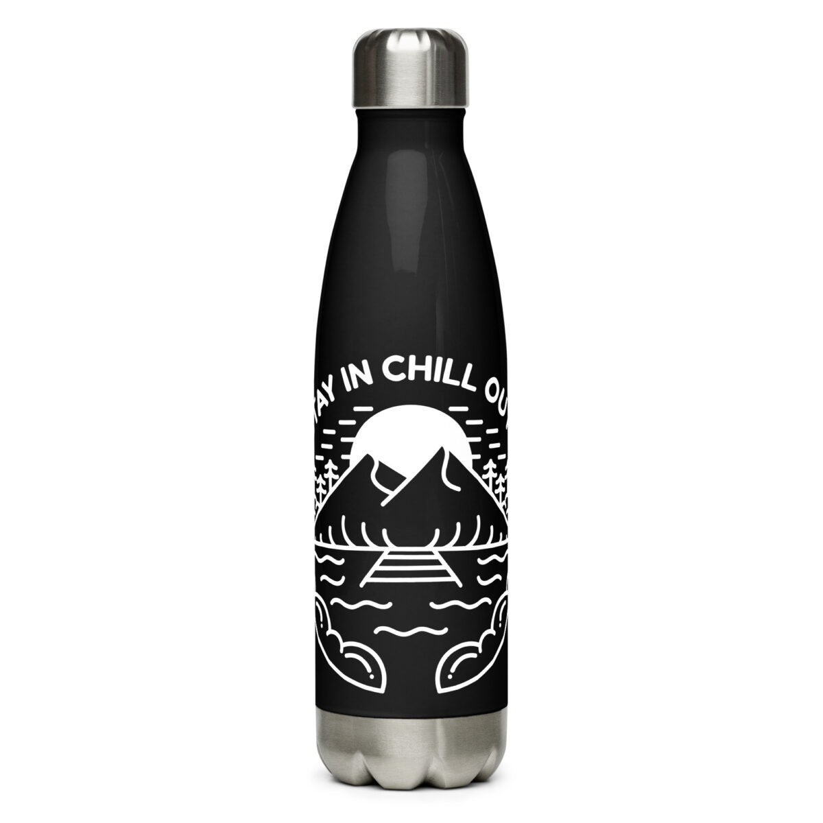 stainless steel water bottle black 17oz front 649d83fd5be28