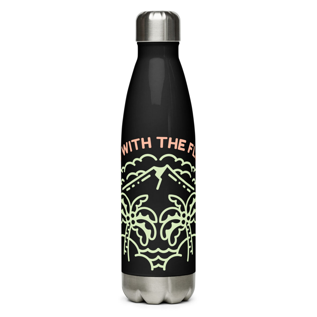 stainless steel water bottle black 17oz front 649d87871057c