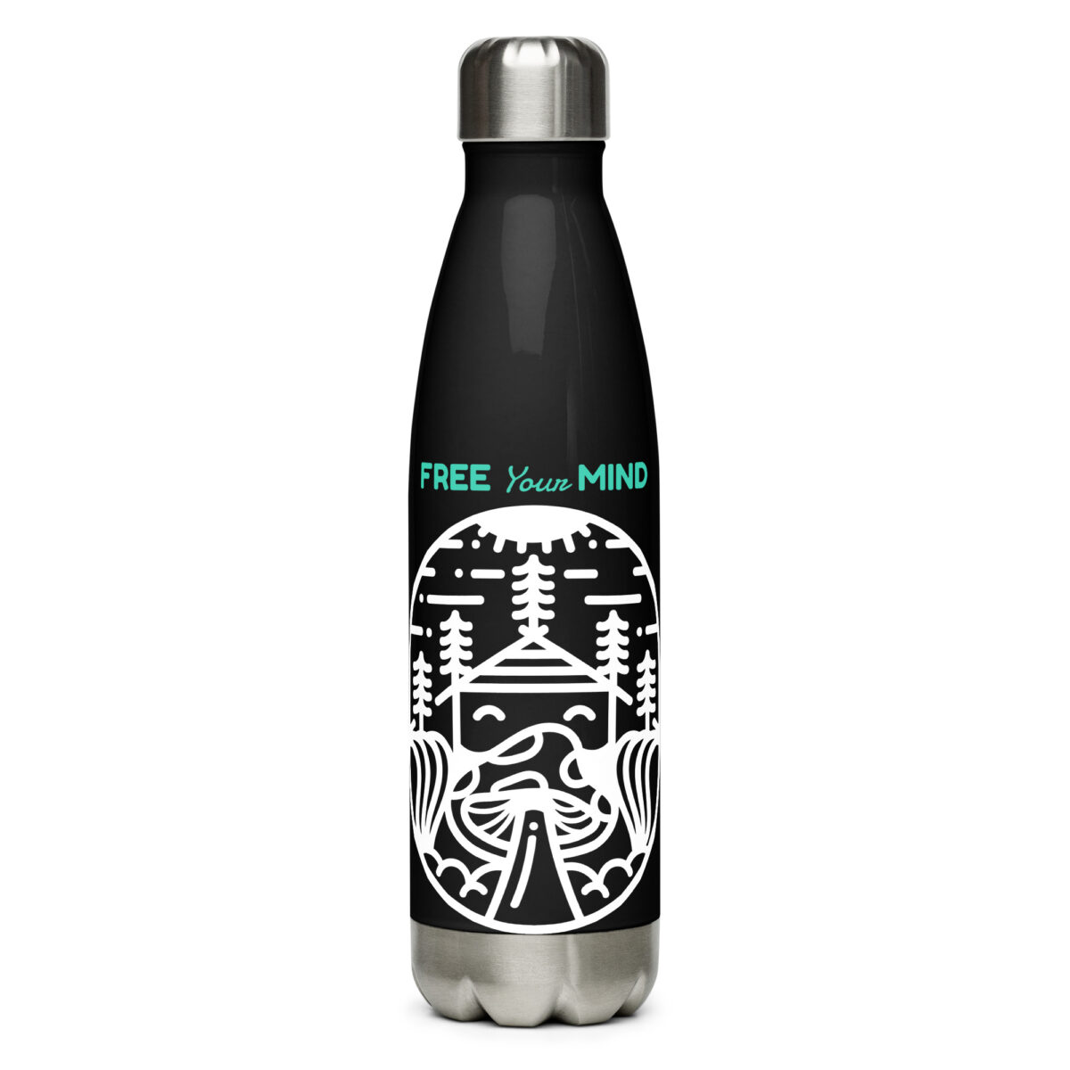 stainless steel water bottle black 17oz front 649d87df156c3