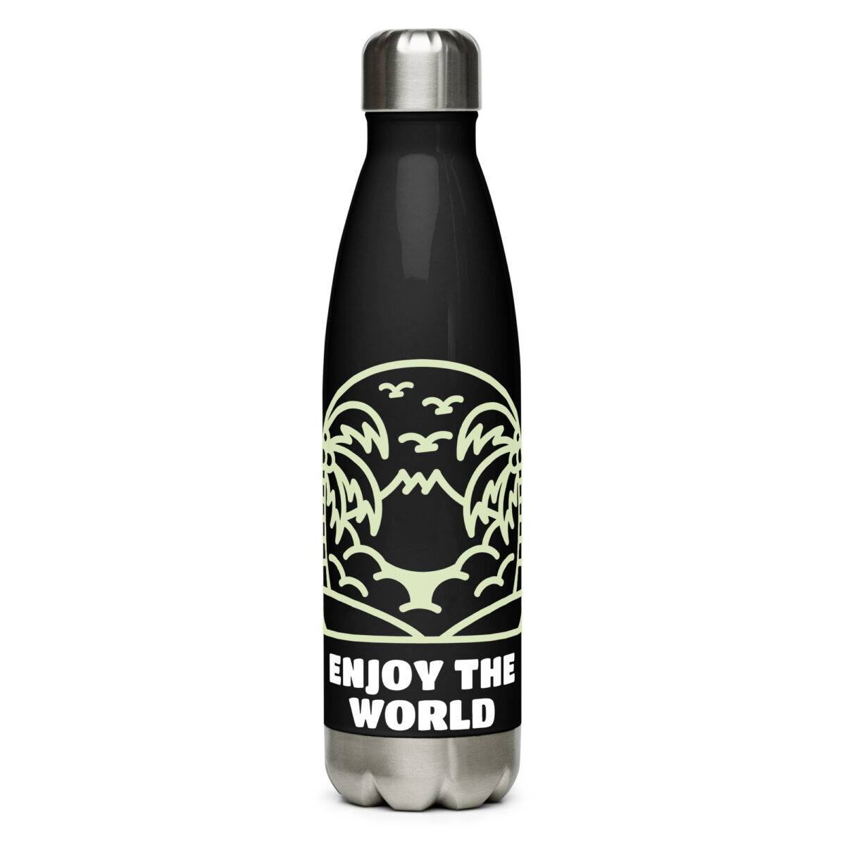 stainless steel water bottle black 17oz front 649d88fd261d2