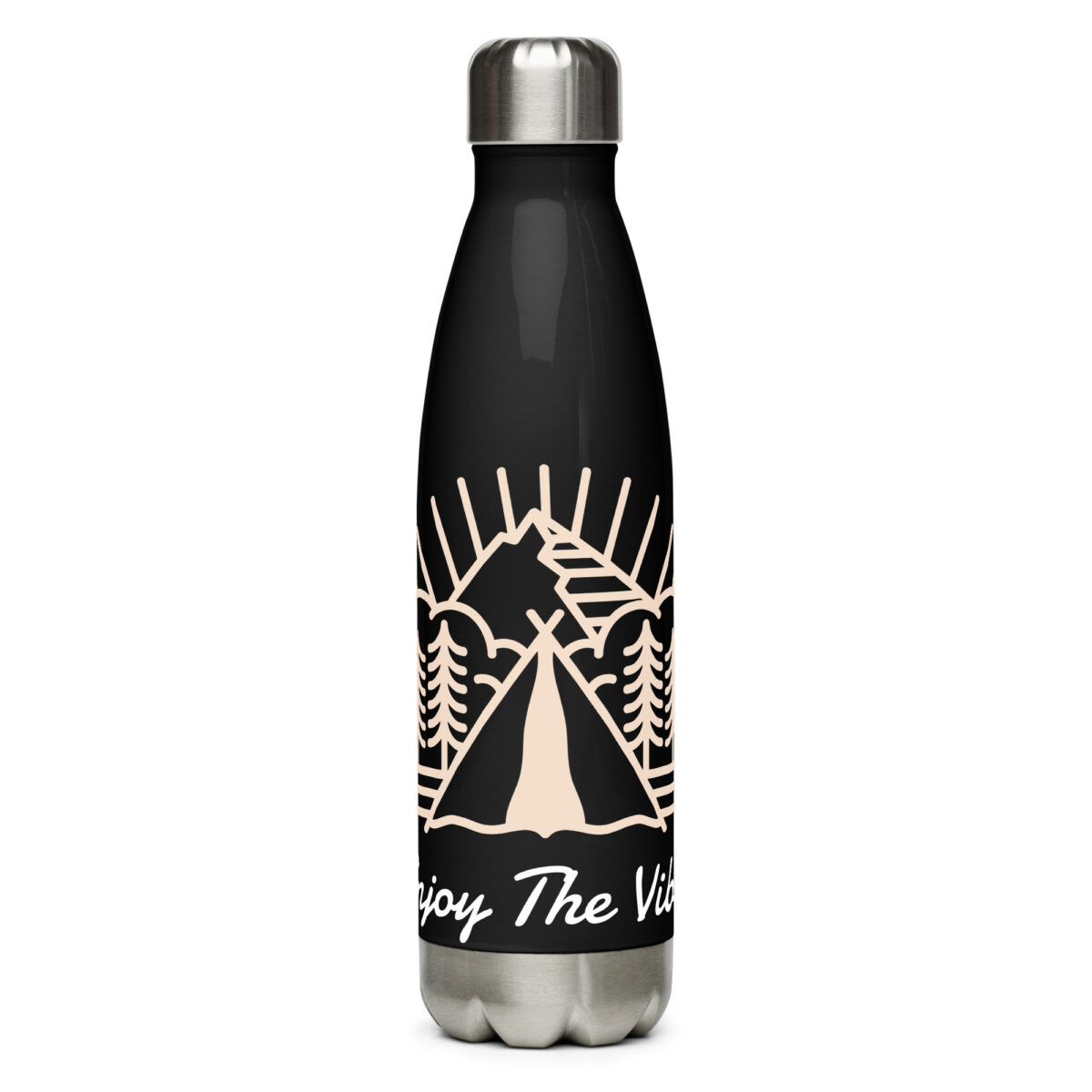 stainless steel water bottle black 17oz front 649d898db553d