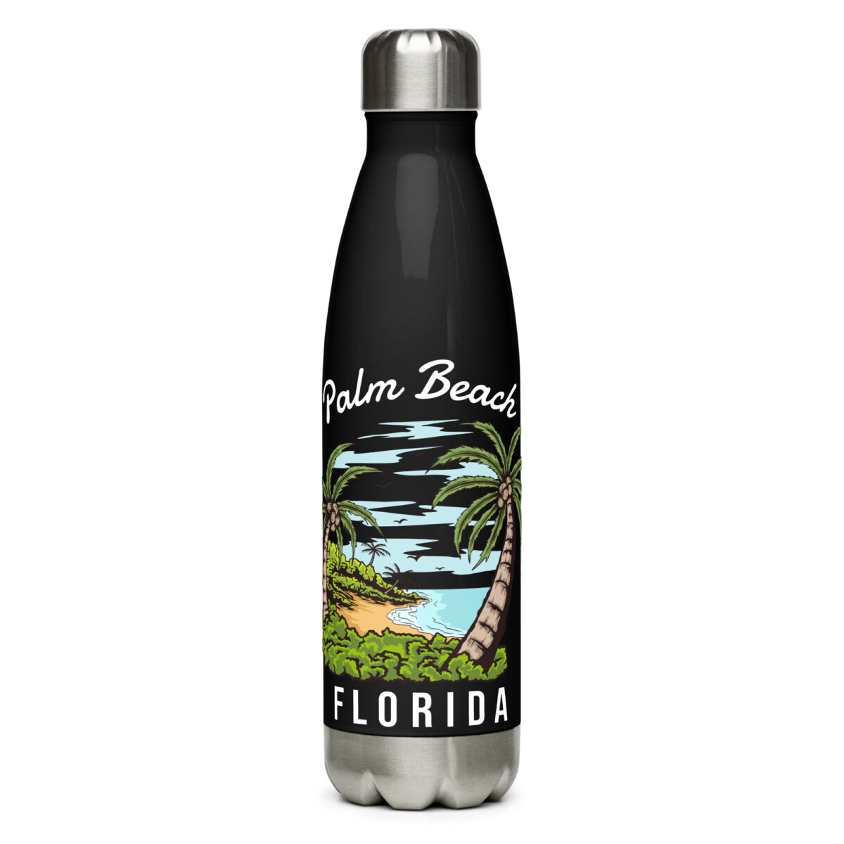 stainless steel water bottle black 17oz front 649dab2b79e19