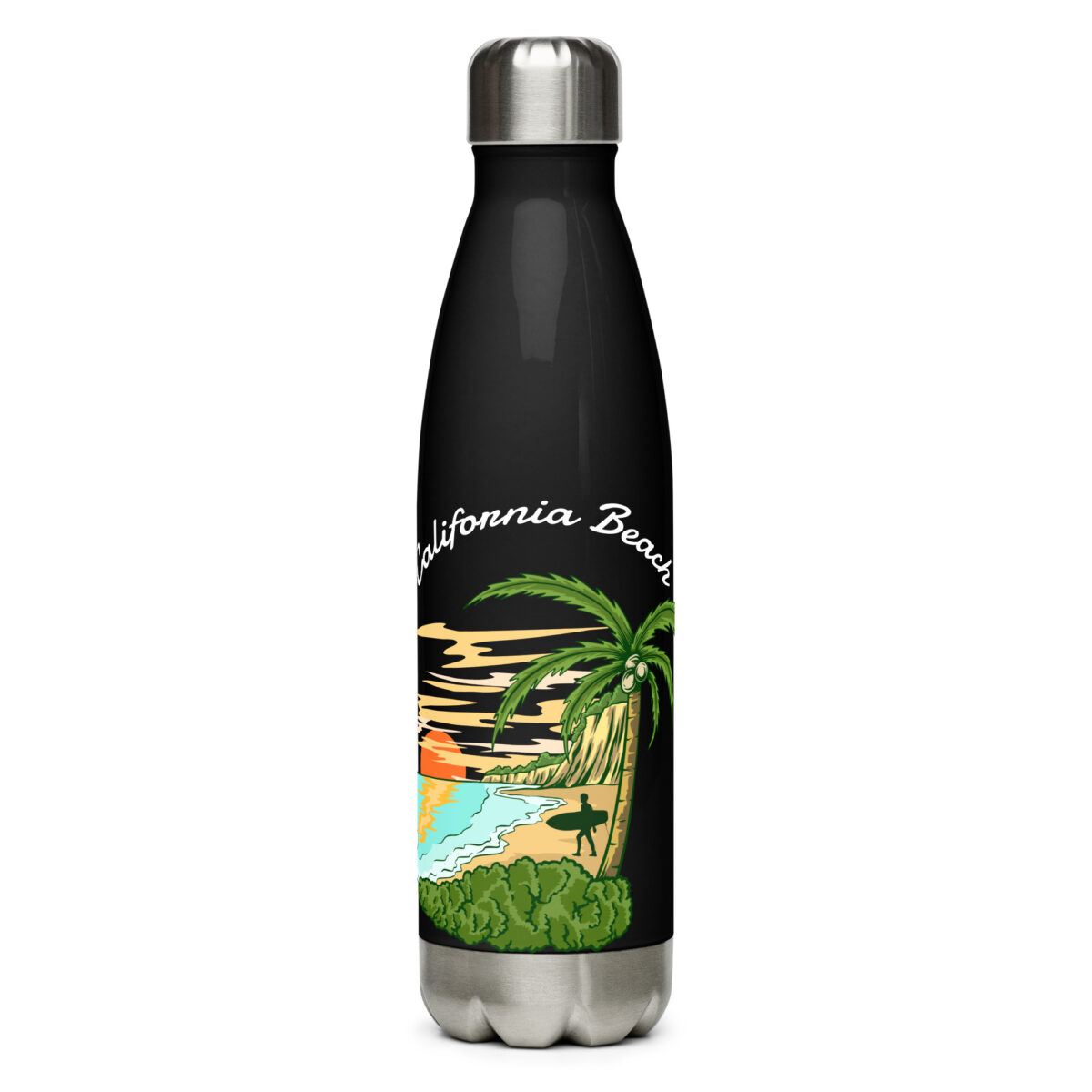 stainless steel water bottle black 17oz front 649dae62dc253