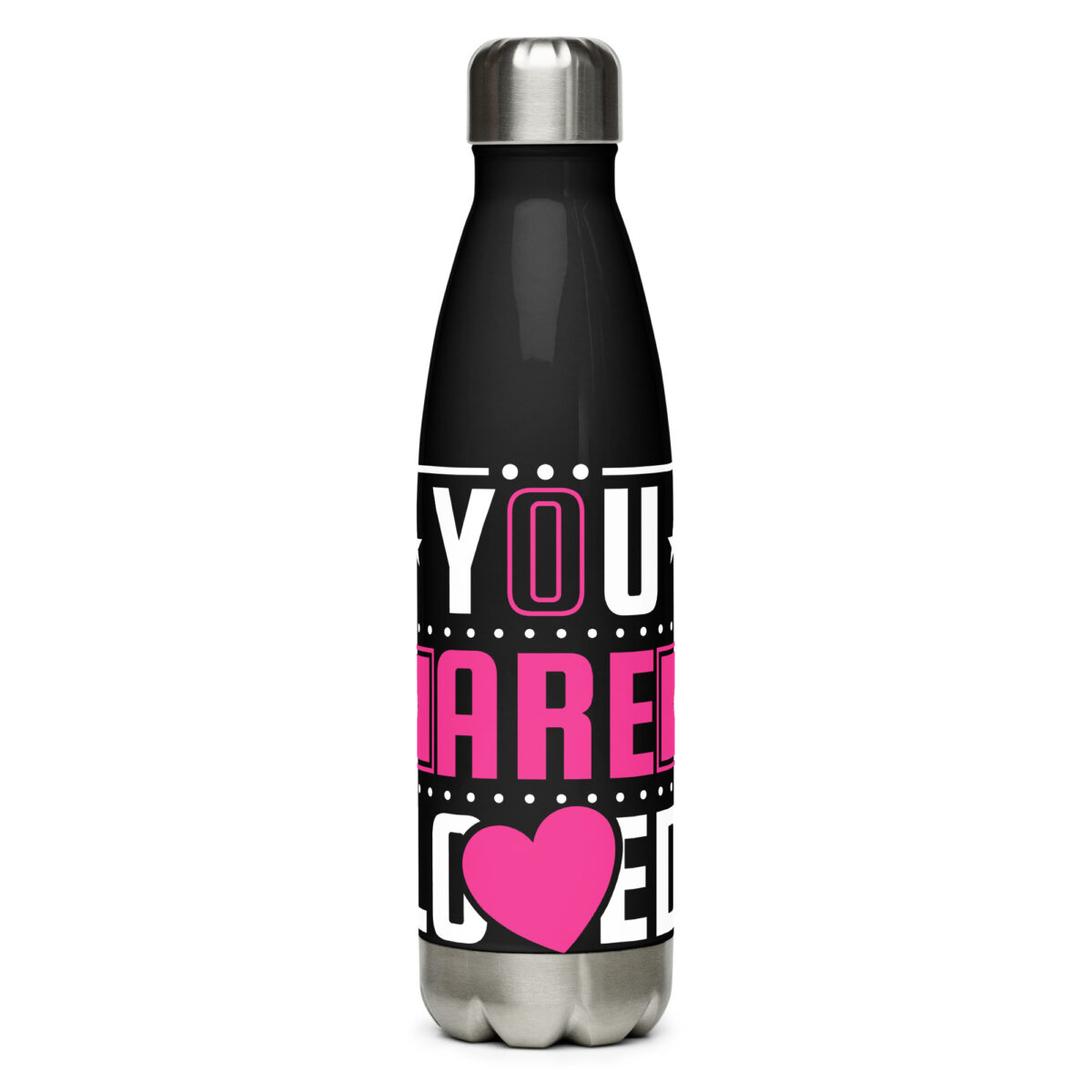 stainless steel water bottle black 17oz front 649db9b715baa