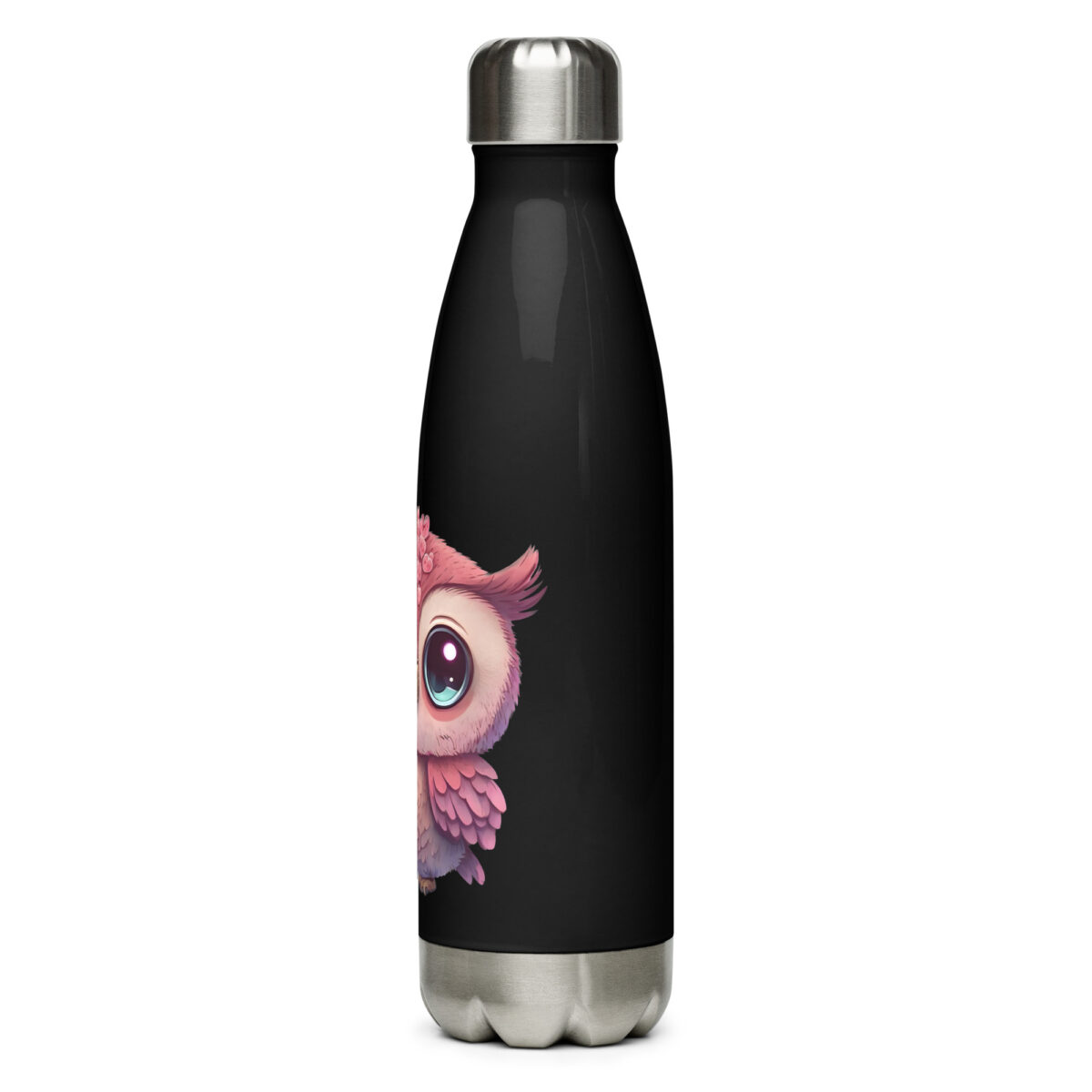 stainless steel water bottle black 17oz left 6499c75277329