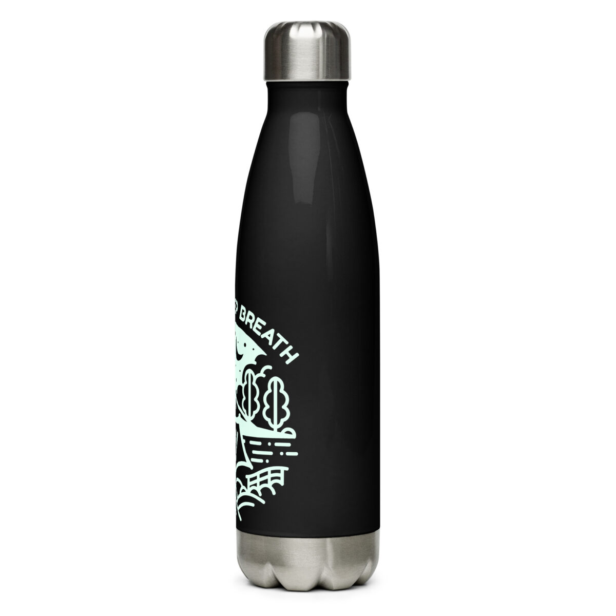 stainless steel water bottle black 17oz left 649d83b11ab29