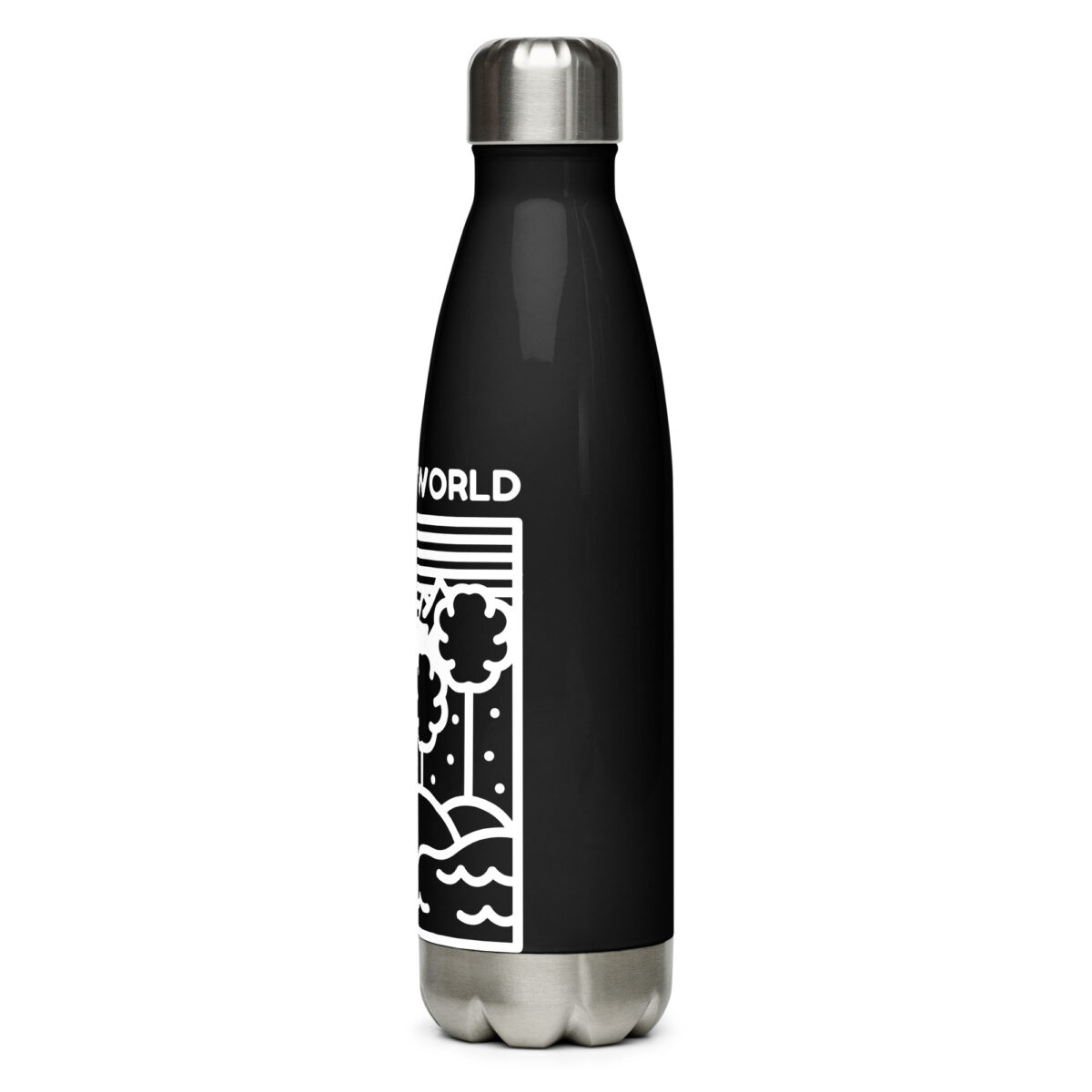 stainless steel water bottle black 17oz left 649d8455709ab