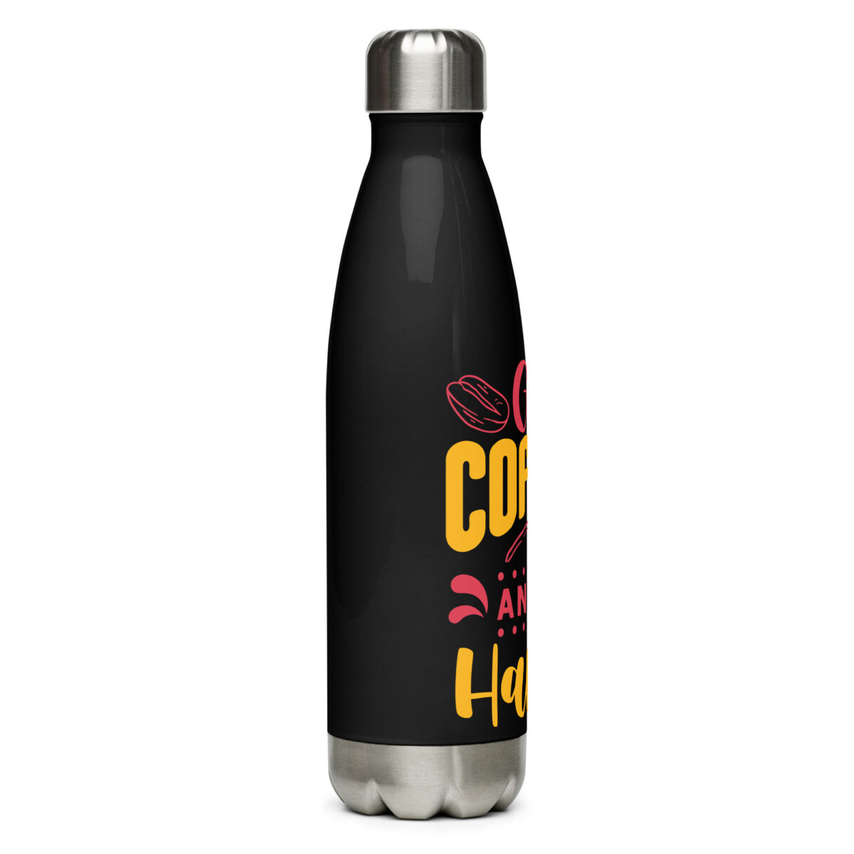 stainless steel water bottle black 17oz right 6499894827947