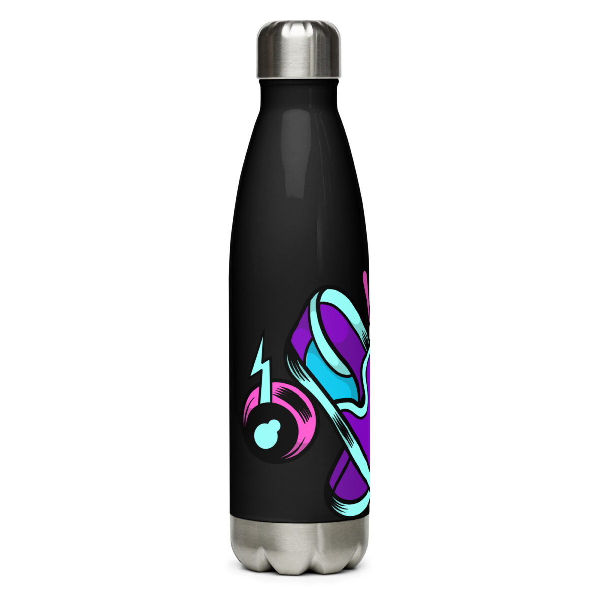 stainless steel water bottle black 17oz right 6499b5e48bff2